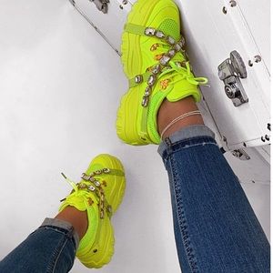 Neon green sneakers